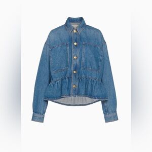 Ulla Johnson Arquette Denim Jacket Peplum NWT